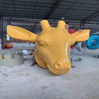 佛山玻璃鋼牛頭雕塑 墻面掛件動物玻璃鋼景觀